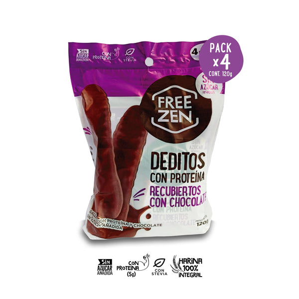 Deditos con proteína recubiertos con chocolate (4 paquetes) 120 gr - MercaViva Medellín