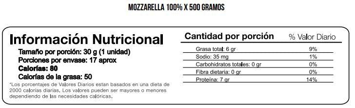 Mozzarella 100% búfala entero 500 gr - MercaViva Medellín