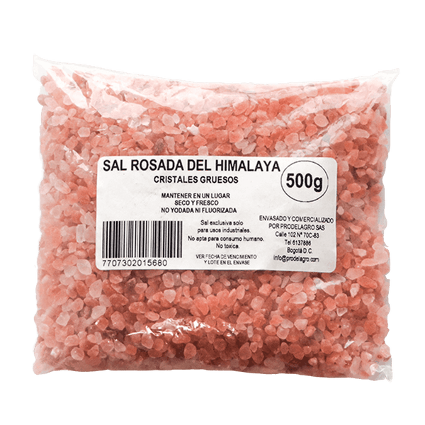 Sal rosada del Himalaya gruesa 500 gr - MercaViva Medellín